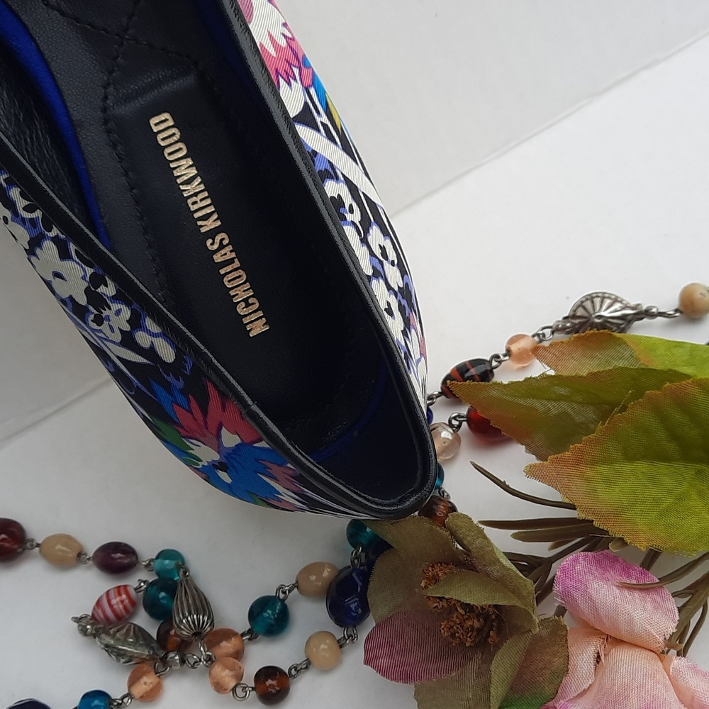 NICHOLAS KIRKWOOD Silk Slip-On Flats - Picture 5 of 11